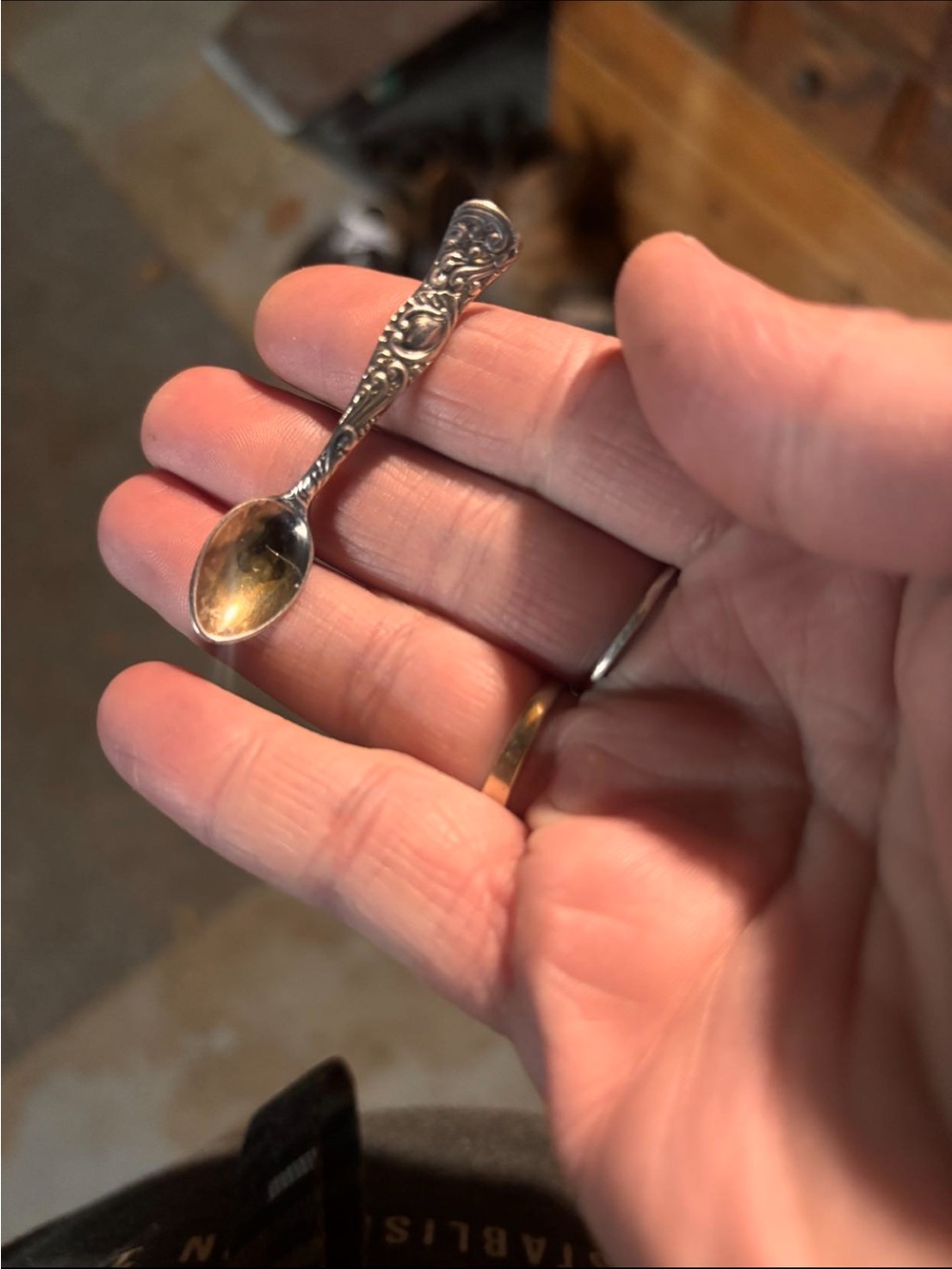 Sterling Silver Ornate Spoon Brooch - Silver Tone - Picture 1 of 1